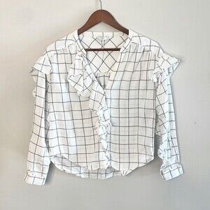 Joie Flannel Ruffle Blouse XS/S
